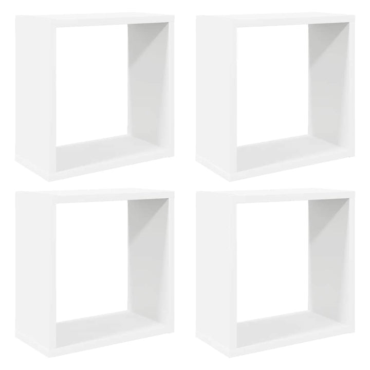væghylder 4 stk. 30x15x30 cm kubeformet hvid