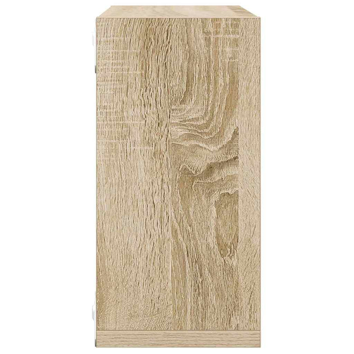 væghylder 4 stk. 30x15x30 cm kubeformet sonoma-eg