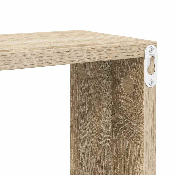 væghylder 4 stk. 30x15x30 cm kubeformet sonoma-eg