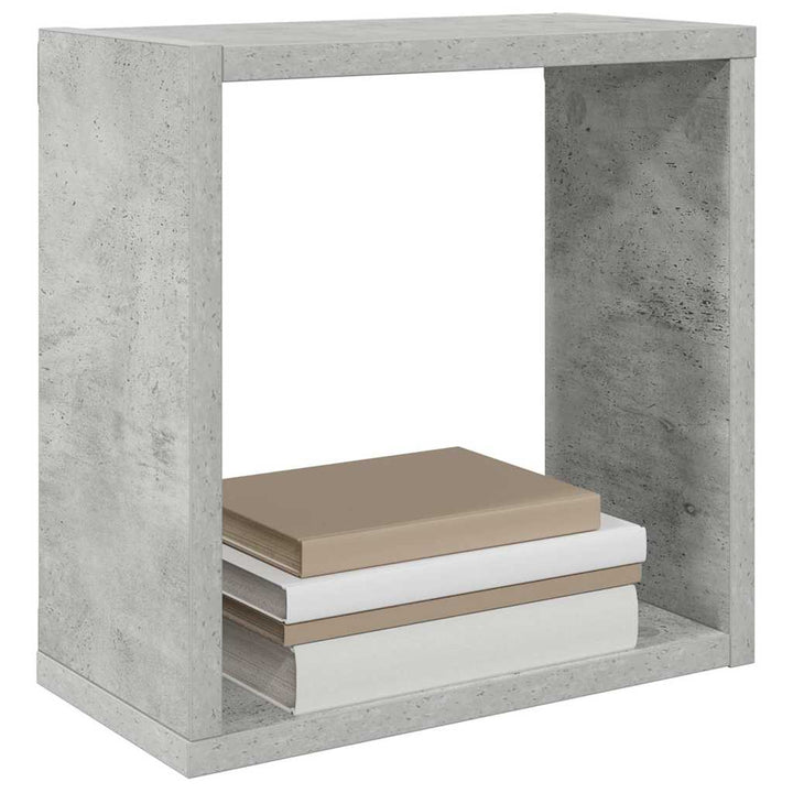 væghylder 4 stk. 30x15x30 cm kubeformet betongrå