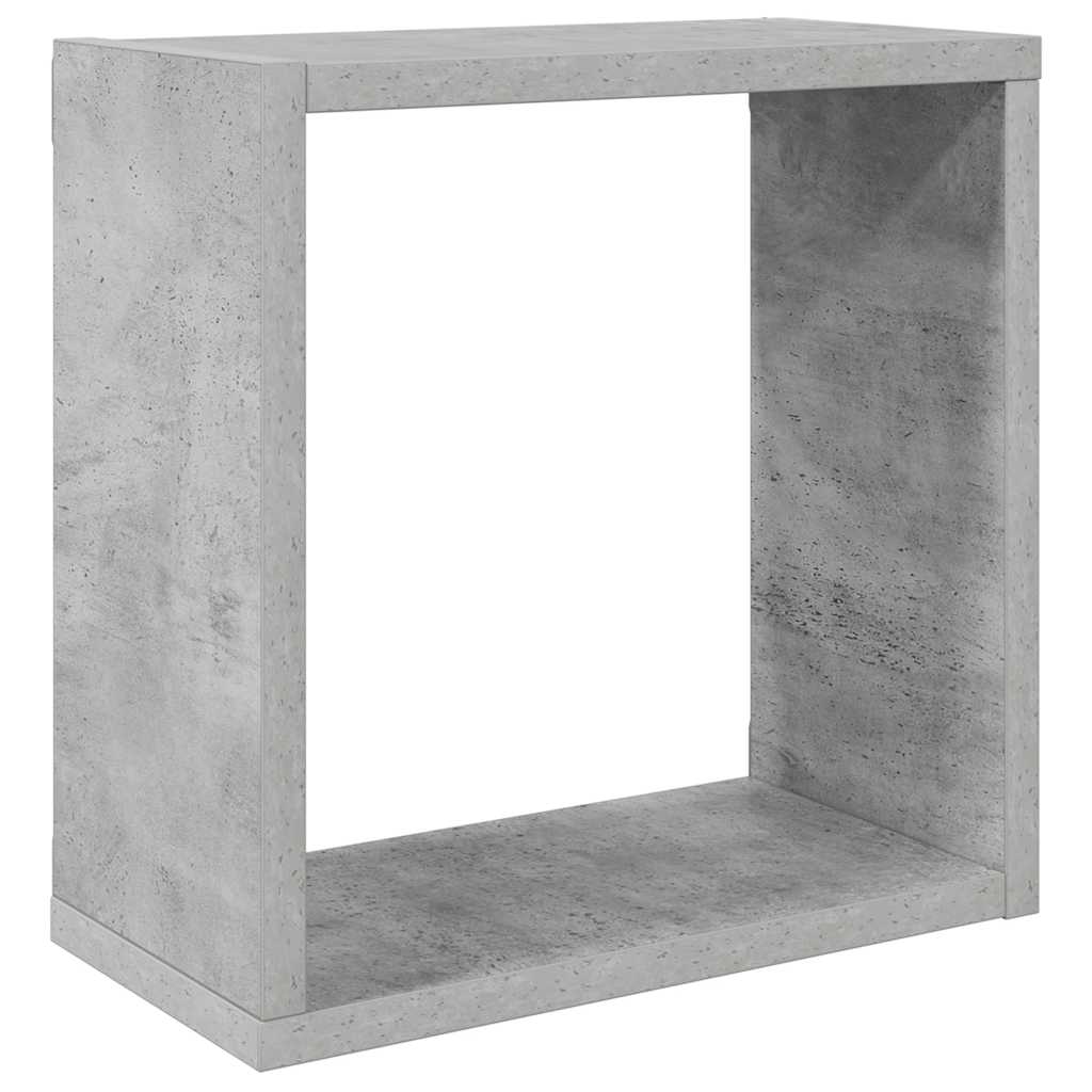 væghylder 4 stk. 30x15x30 cm kubeformet betongrå