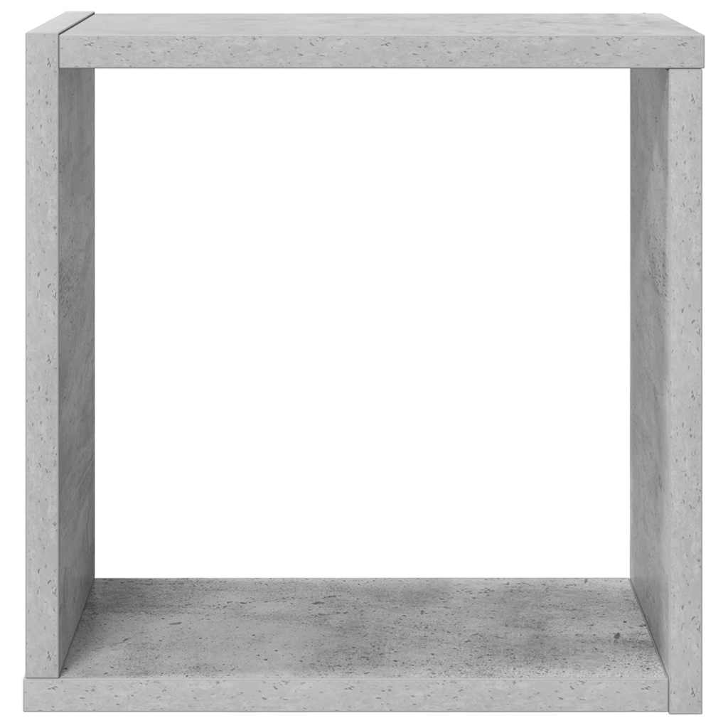 væghylder 4 stk. 30x15x30 cm kubeformet betongrå