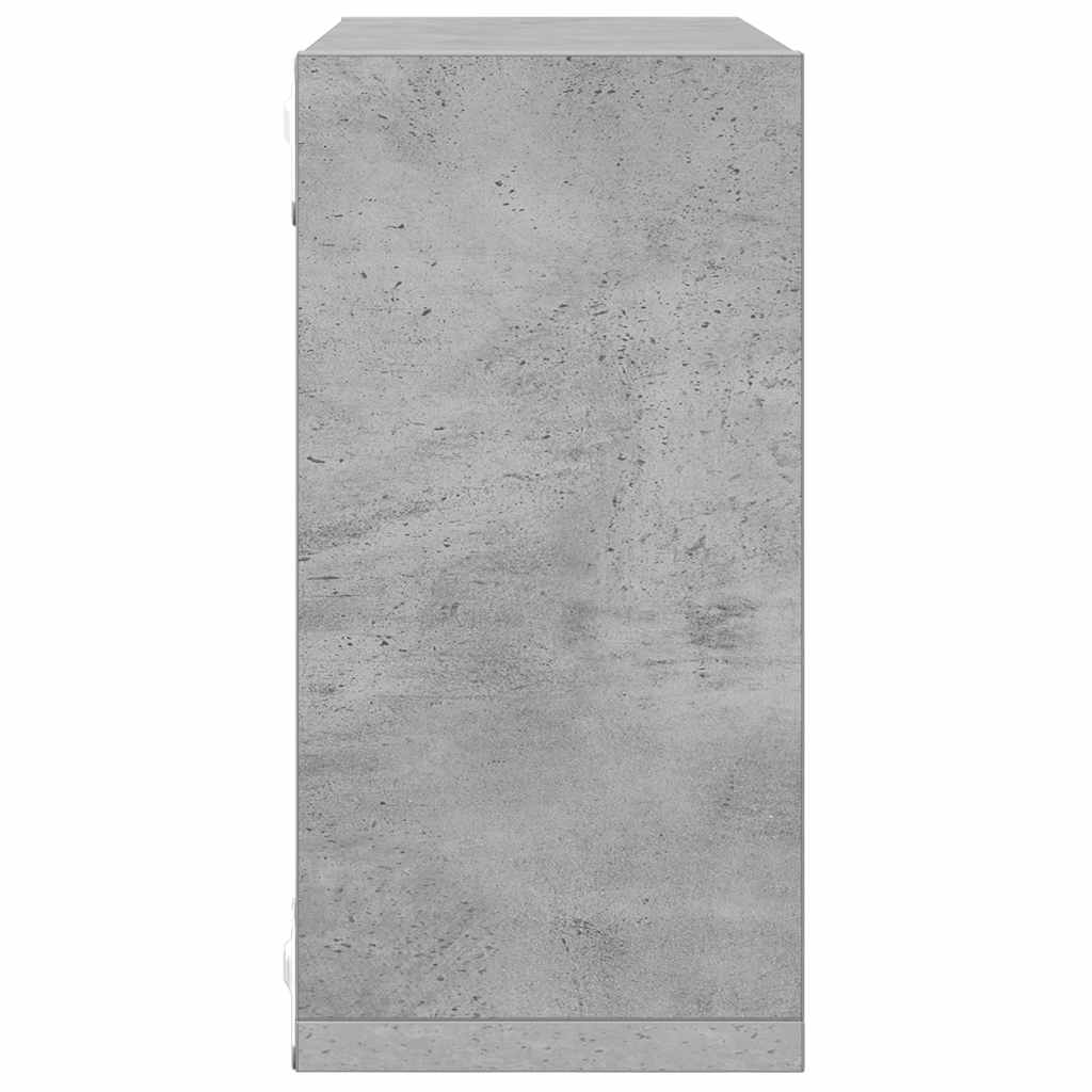 væghylder 4 stk. 30x15x30 cm kubeformet betongrå