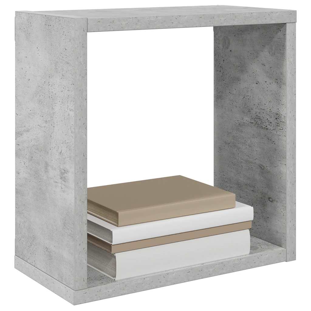 væghylder 6 stk. 30x15x30 cm kubeformet betongrå