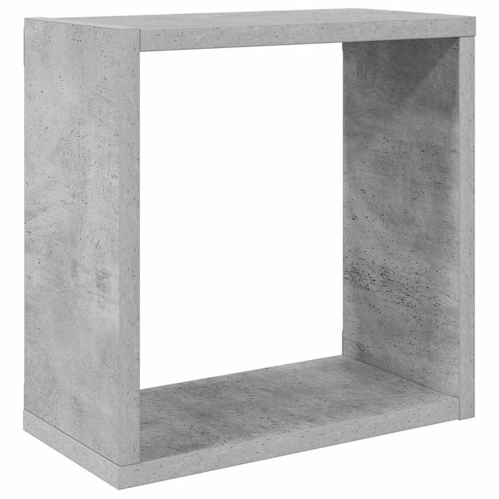 væghylder 6 stk. 30x15x30 cm kubeformet betongrå