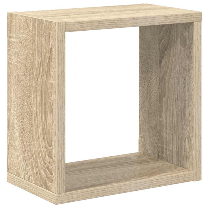 væghylder 2 stk. 26x15x26 cm kubeformet sonoma-eg