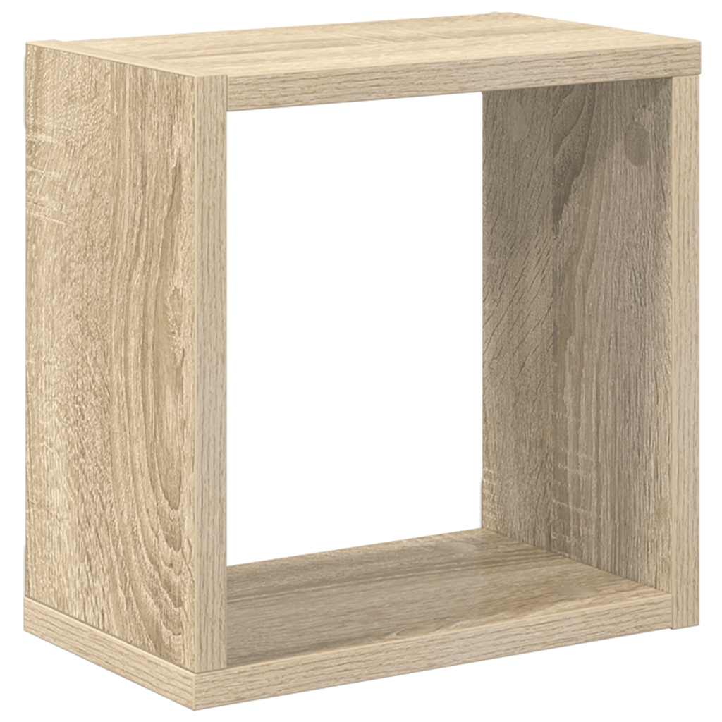 væghylder 4 stk. 26x15x26 cm kubeformet sonoma-eg