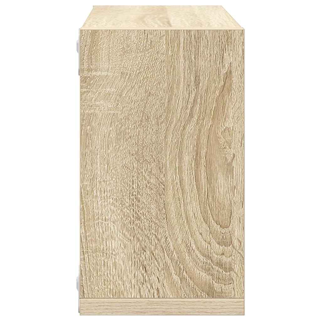 væghylder 4 stk. 26x15x26 cm kubeformet sonoma-eg