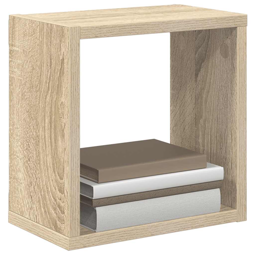 væghylder 6 stk. 26x15x26 cm kubeformet sonoma-eg