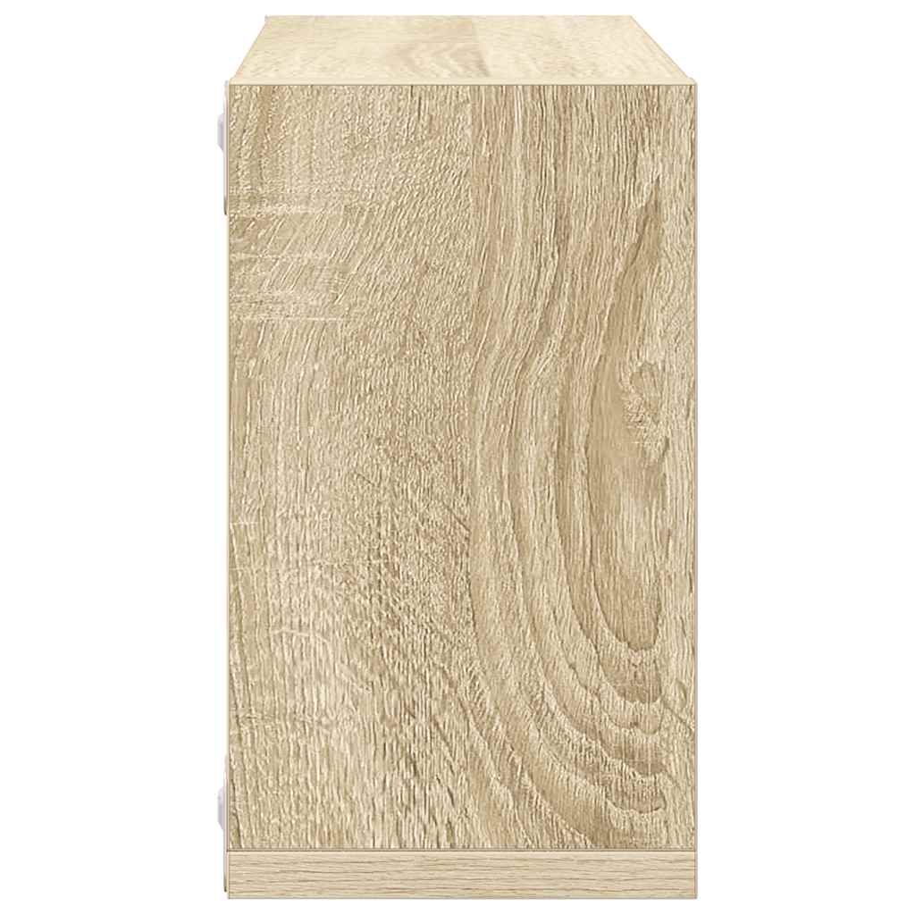 væghylder 6 stk. 26x15x26 cm kubeformet sonoma-eg