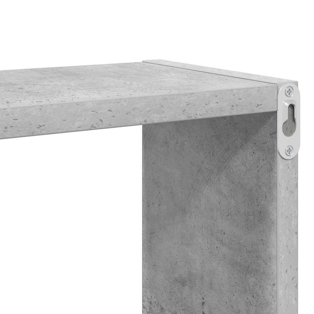 væghylder 4 stk. 26x15x26 cm kubeformet betongrå