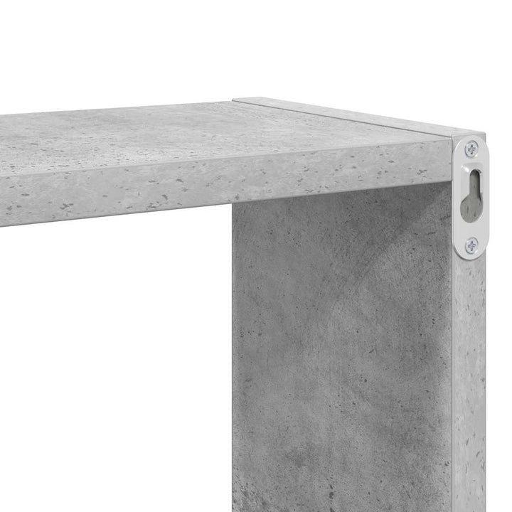 væghylder 4 stk. 26x15x26 cm kubeformet betongrå