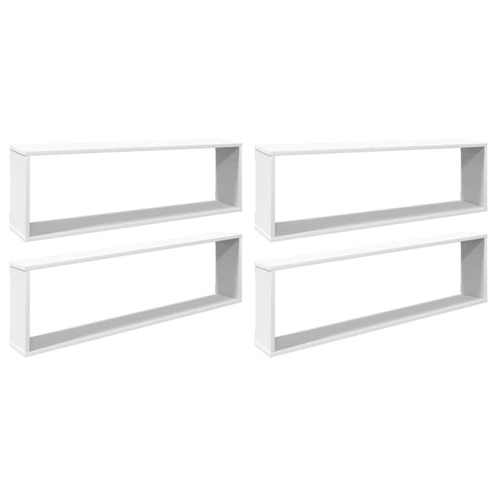 væghængte kubehylder 4 stk. 100x15x30 cm konstrueret træ hvid