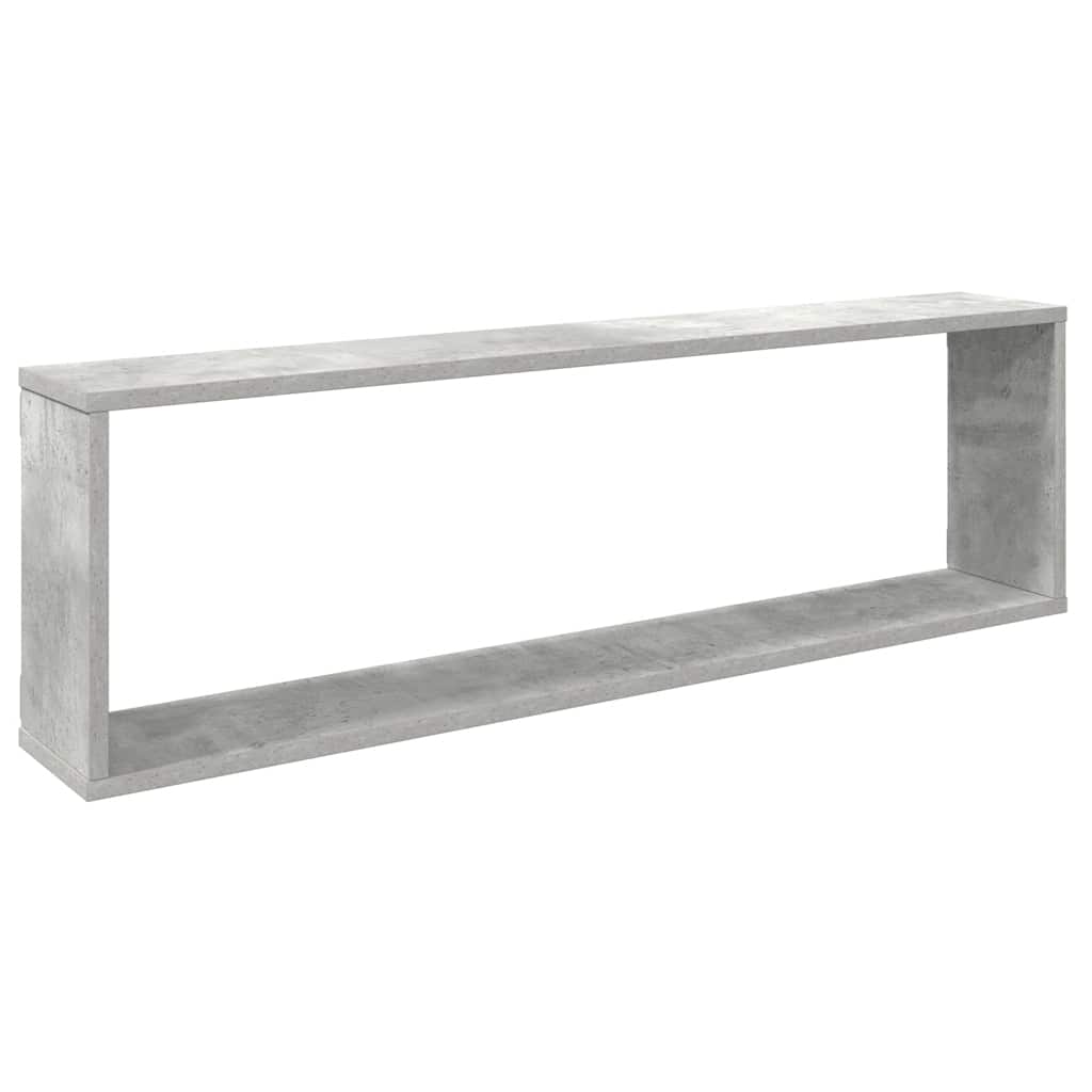væghylder 2 stk. 100x15x30 cm konstrueret træ betongrå