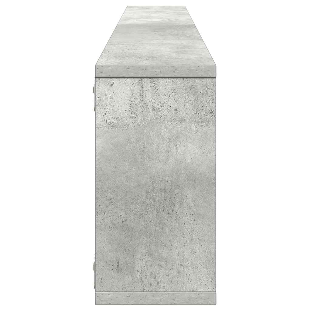 væghylder 2 stk. 100x15x30 cm konstrueret træ betongrå