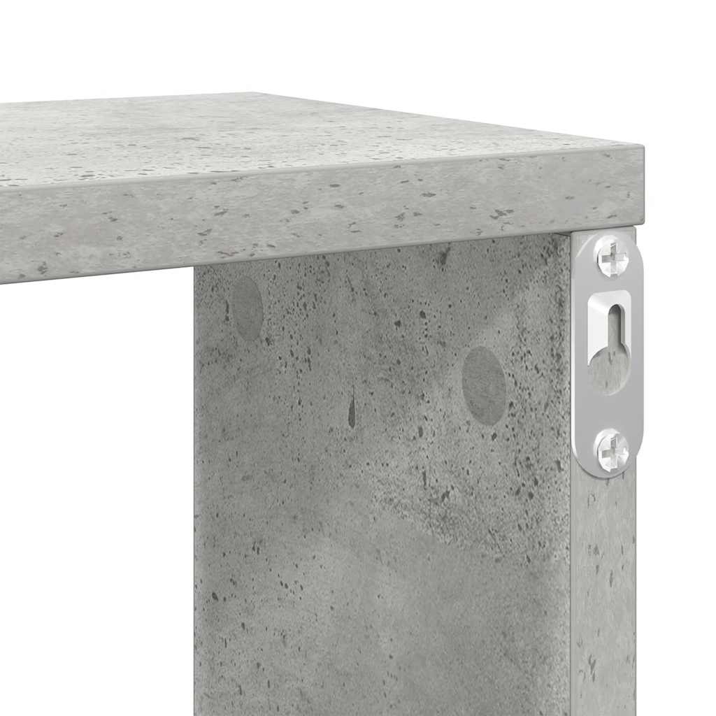 væghylder 2 stk. 100x15x30 cm konstrueret træ betongrå