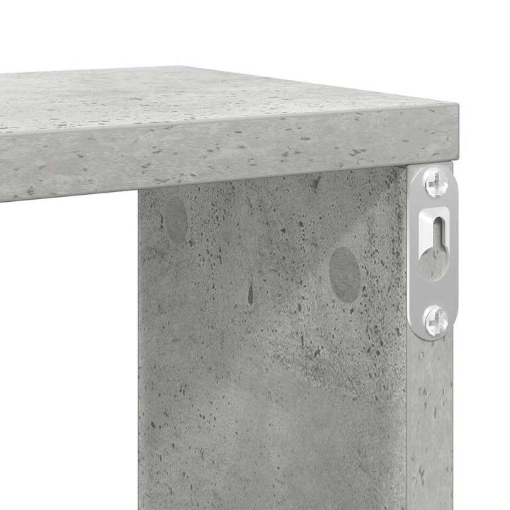 væghylder 2 stk. 100x15x30 cm konstrueret træ betongrå