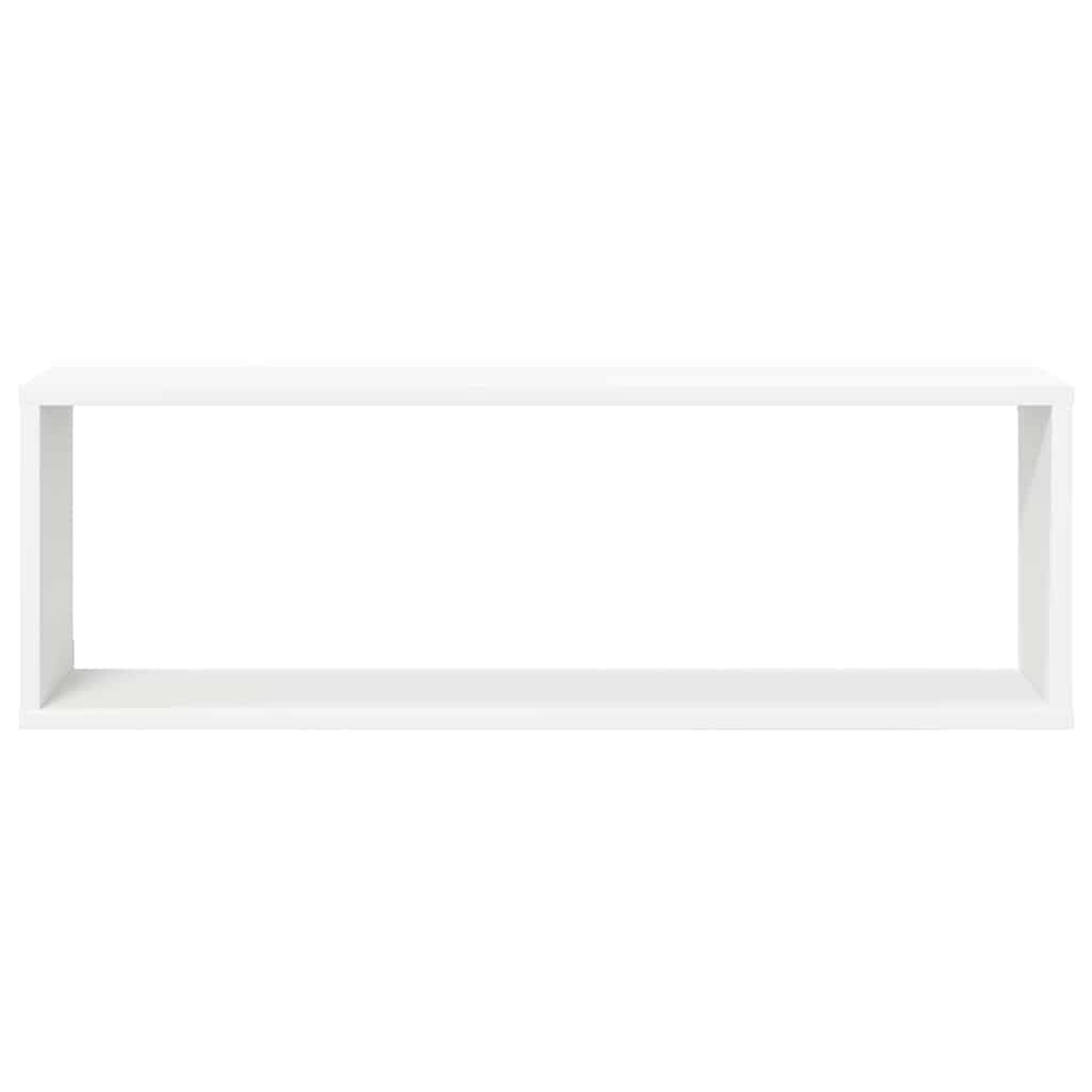 væghylder 2 stk. 80x15x26,5 cm kubeformet konstrueret træ hvid