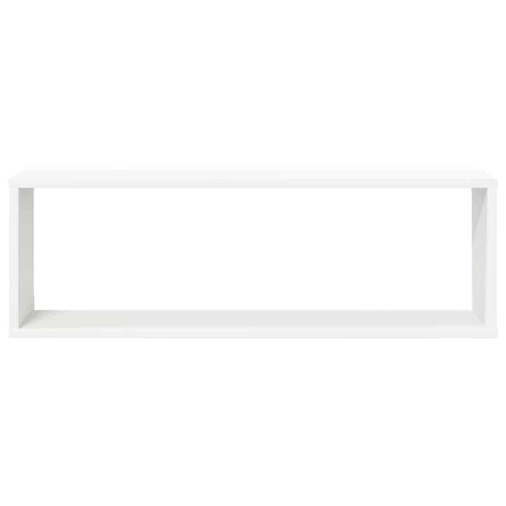 væghylder 2 stk. 80x15x26,5 cm kubeformet konstrueret træ hvid