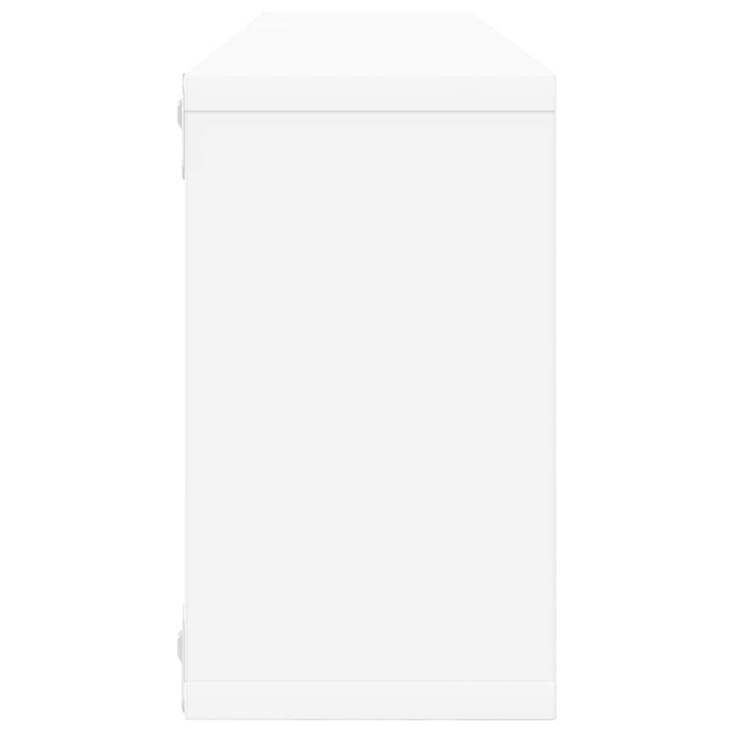 væghylder 2 stk. 80x15x26,5 cm kubeformet konstrueret træ hvid