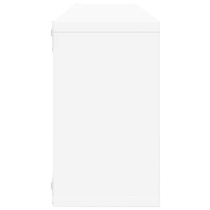 væghylder 2 stk. 80x15x26,5 cm kubeformet konstrueret træ hvid