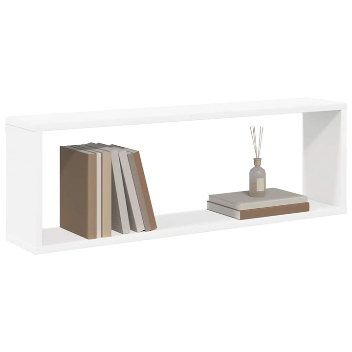 væghylder 4 stk. 80x15x26,5 cm kubeformet konstrueret træ hvid