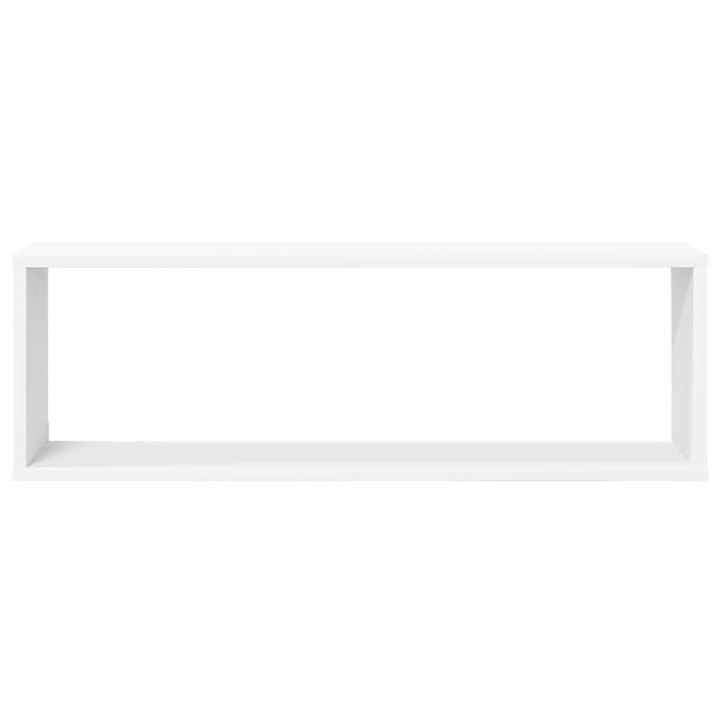 væghylder 4 stk. 80x15x26,5 cm kubeformet konstrueret træ hvid
