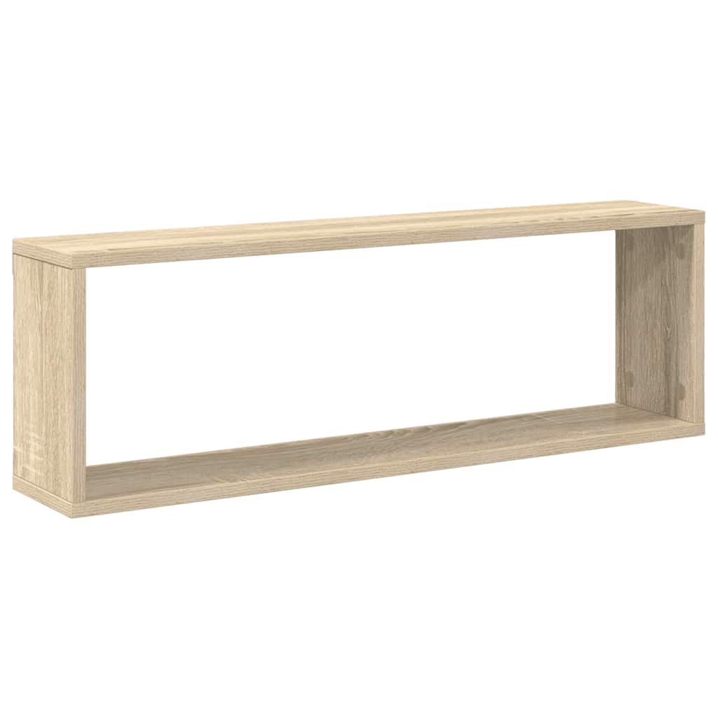 væghylder 2 stk. 80x15x26,5cm konstrueret træ sonoma-eg