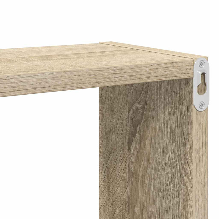 væghylder 2 stk. 80x15x26,5cm konstrueret træ sonoma-eg