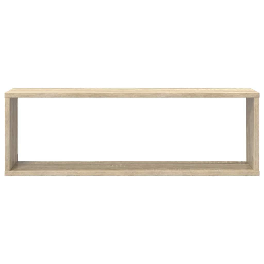 væghylder 4stk. 80x15x26,5cm kubeform konstrueret træ sonoma-eg