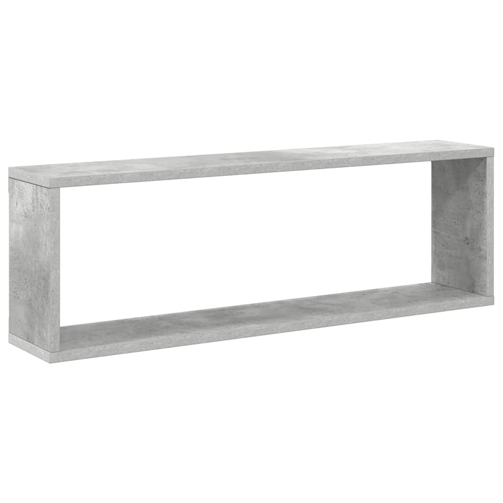 væghylder 2 stk. 80x15x26,5 cm konstrueret træ betongrå