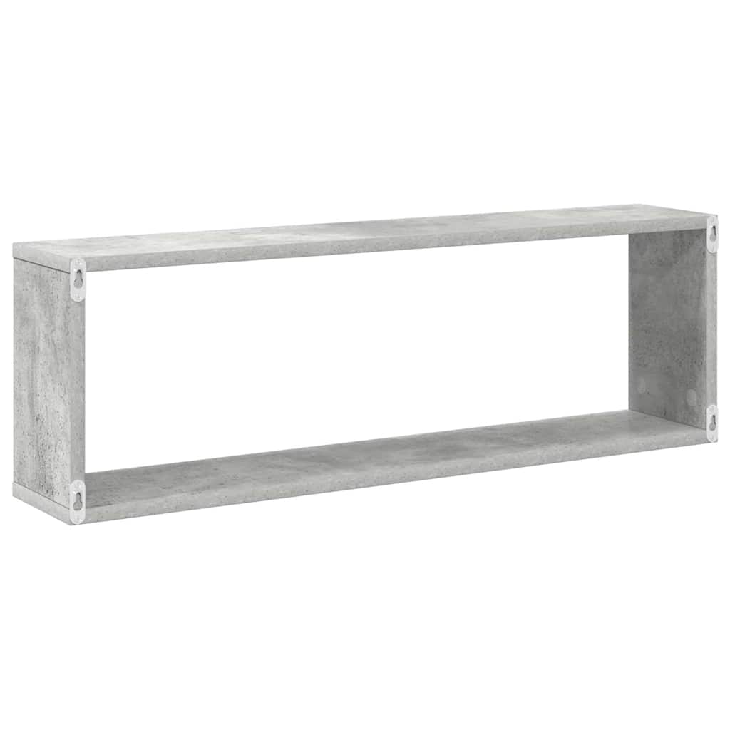 væghylder 2 stk. 80x15x26,5 cm konstrueret træ betongrå