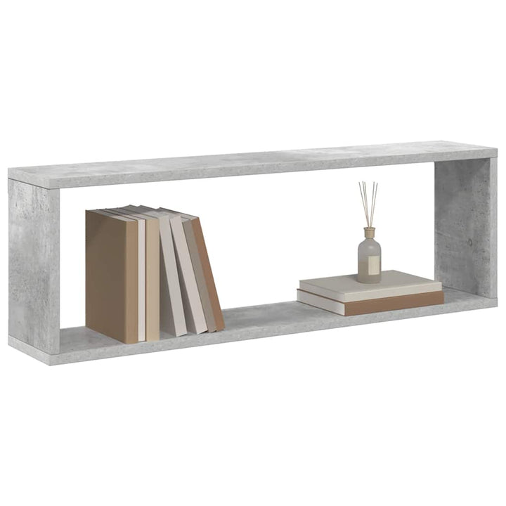 væghylder 4 stk. 80x15x26,5 cm konstrueret træ betongrå