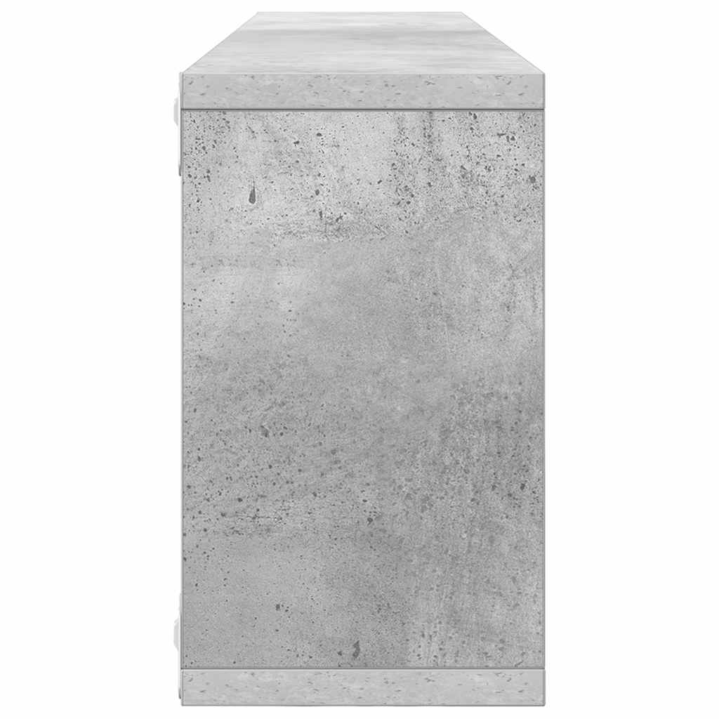 væghylder 4 stk. 80x15x26,5 cm konstrueret træ betongrå