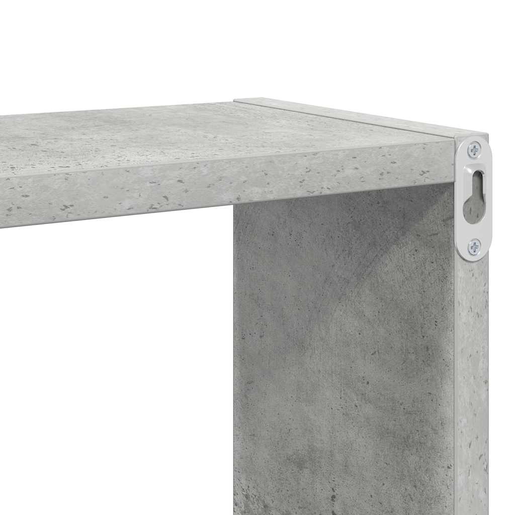 væghylder 4 stk. 80x15x26,5 cm konstrueret træ betongrå