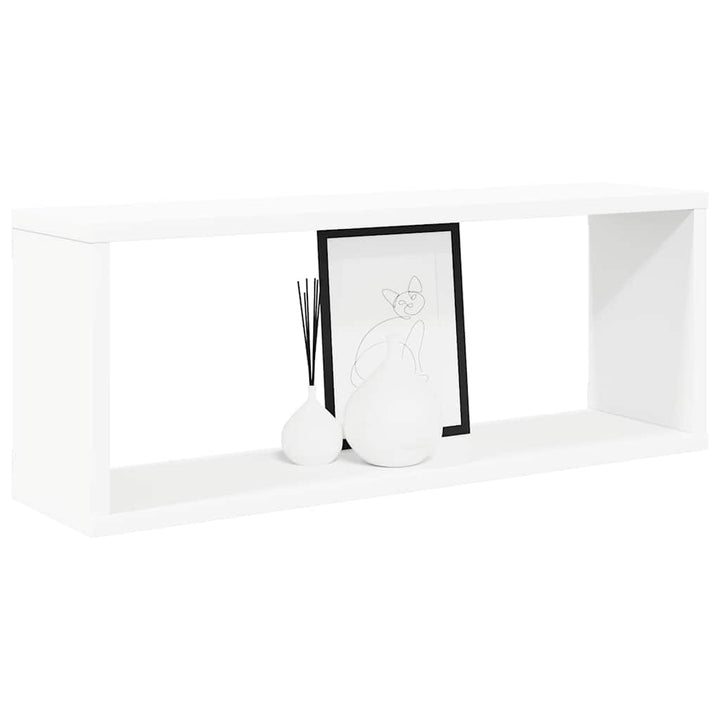 væghylder 2 stk. 60x15x23 cm kubeformet konstrueret træ hvid