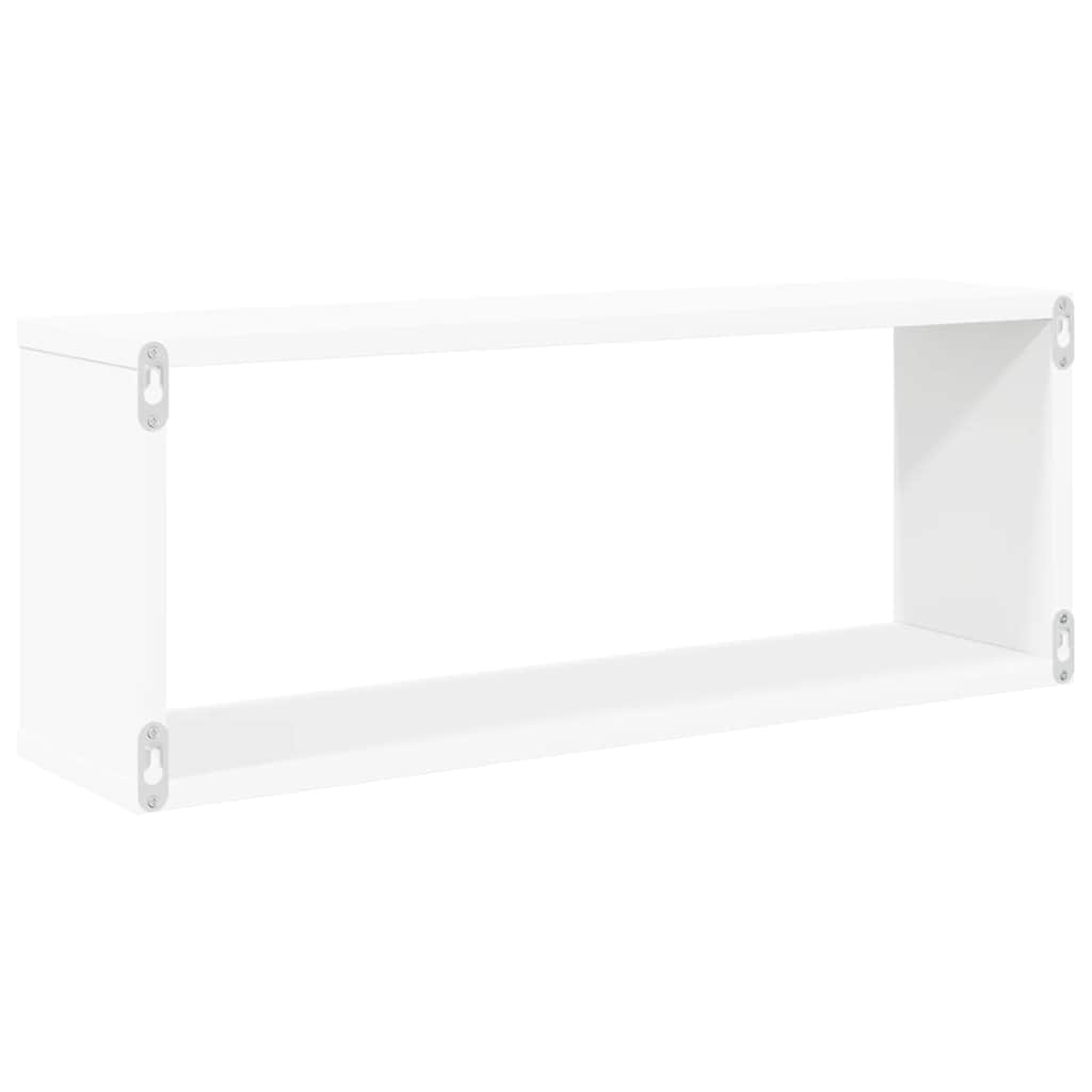 væghylder 2 stk. 60x15x23 cm kubeformet konstrueret træ hvid
