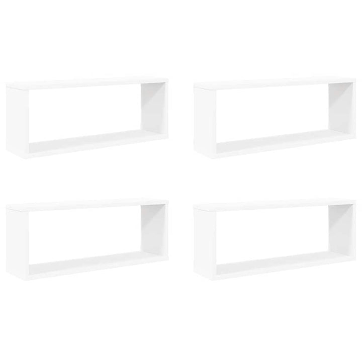 væghylder 4 stk. 60x15x23 cm kubeformet konstrueret træ hvid