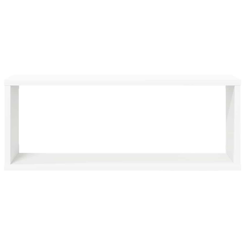 væghylder 4 stk. 60x15x23 cm kubeformet konstrueret træ hvid