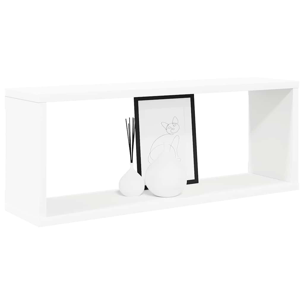 væghylder 6 stk. 60x15x23 cm kubeformet konstrueret træ hvid