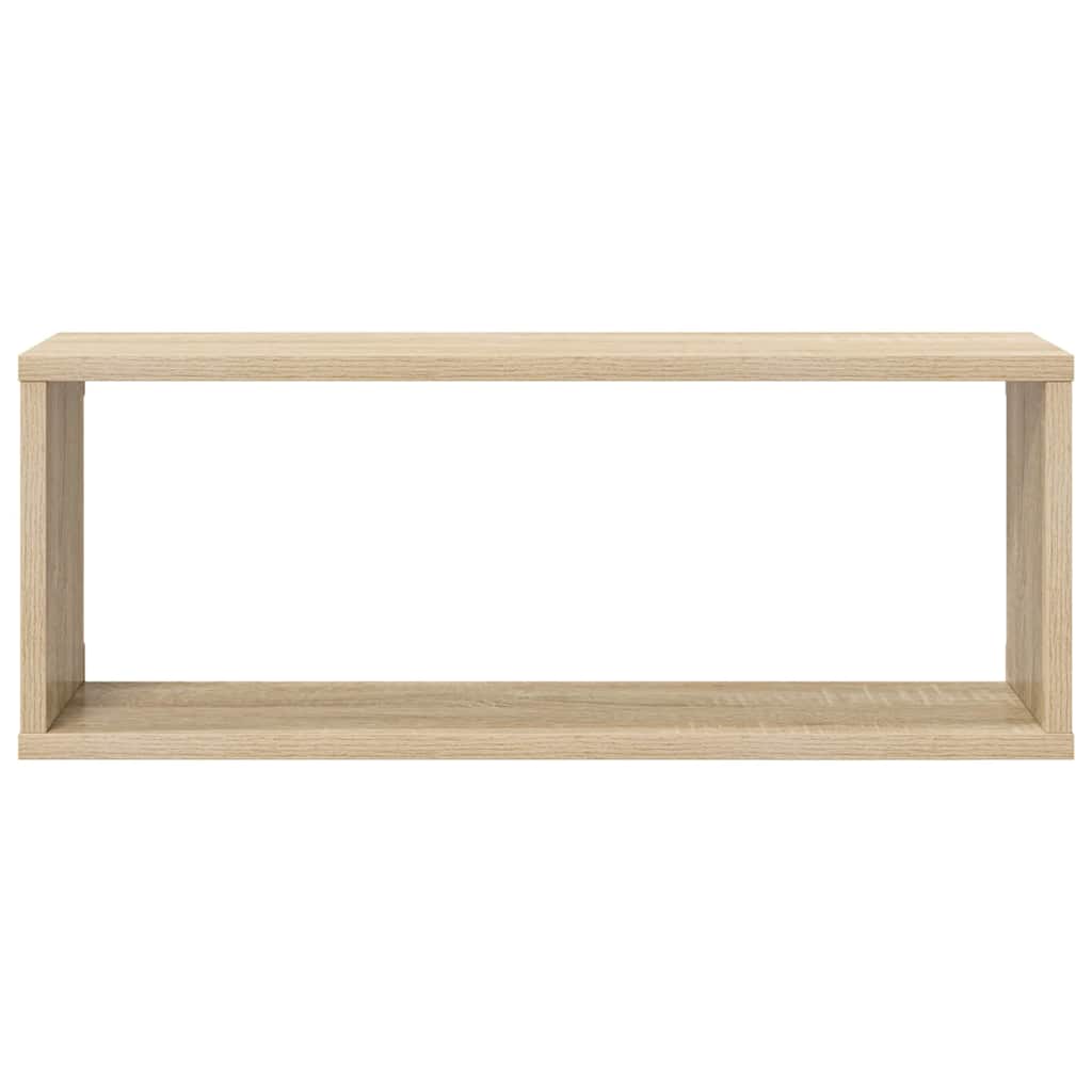 væghylder 2stk. 60x15x23cm kubeformet konstrueret træ sonoma-eg