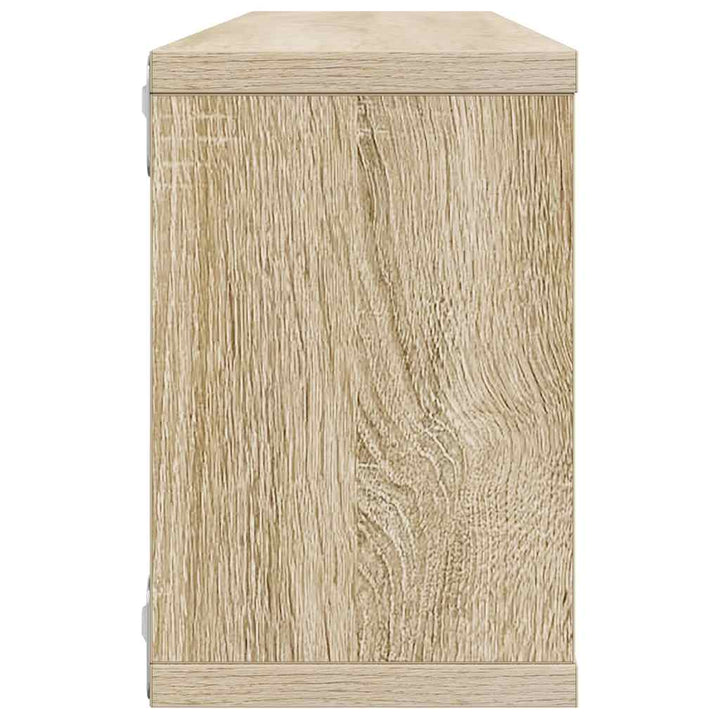 væghylder 2stk. 60x15x23cm kubeformet konstrueret træ sonoma-eg