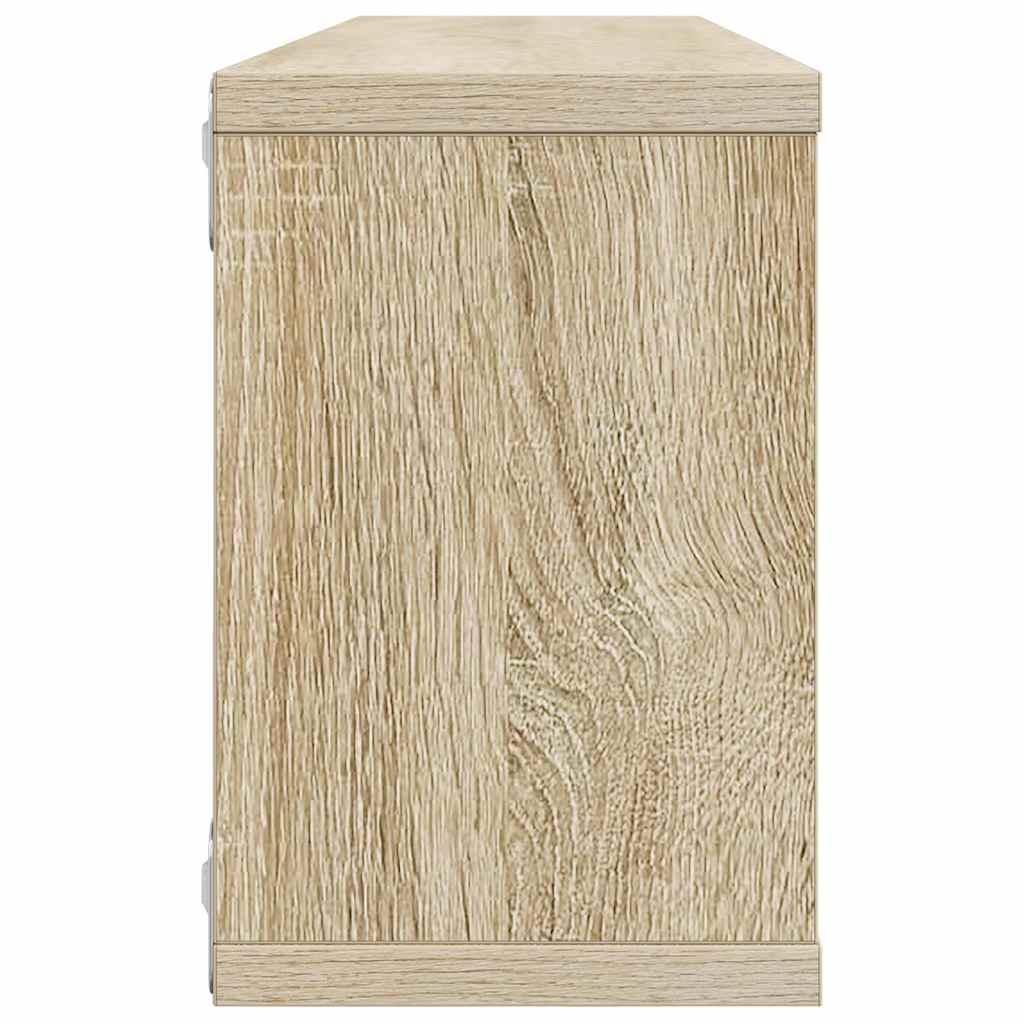 væghylder 2stk. 60x15x23cm kubeformet konstrueret træ sonoma-eg