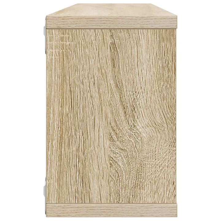 væghylder 4stk. 60x15x23cm kubeformet konstrueret træ sonoma-eg