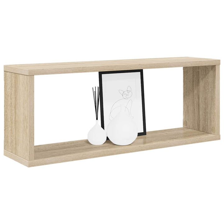 væghylder 6stk. 60x15x23cm kubeformet konstrueret træ sonoma-eg