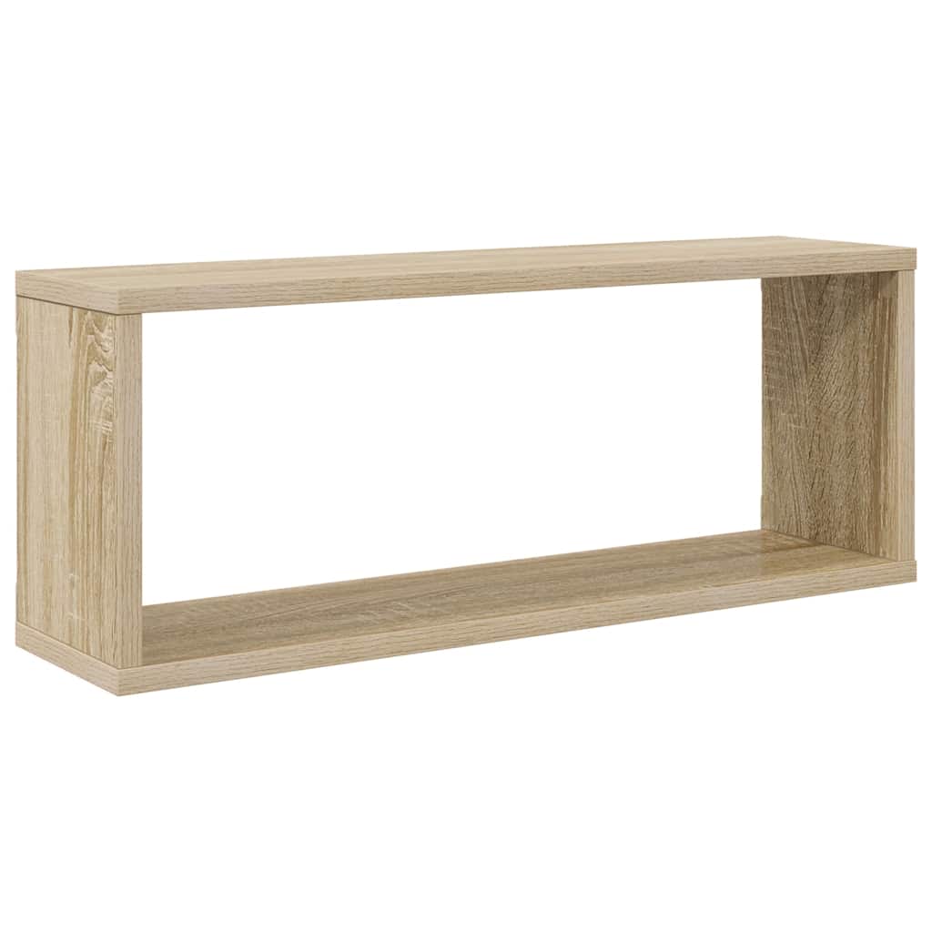 væghylder 6stk. 60x15x23cm kubeformet konstrueret træ sonoma-eg