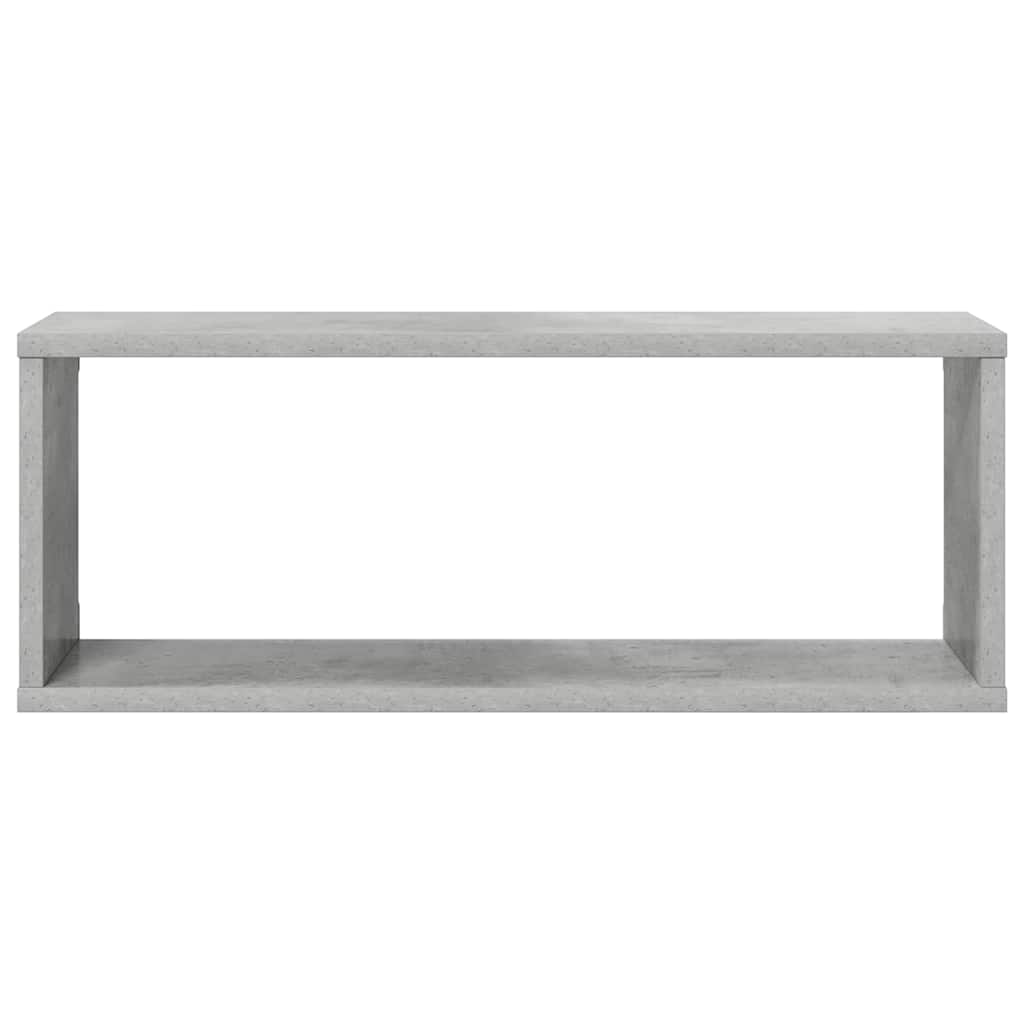 væghylder 2 stk. 60x15x23cm kubeformet konstrueret træ betongrå