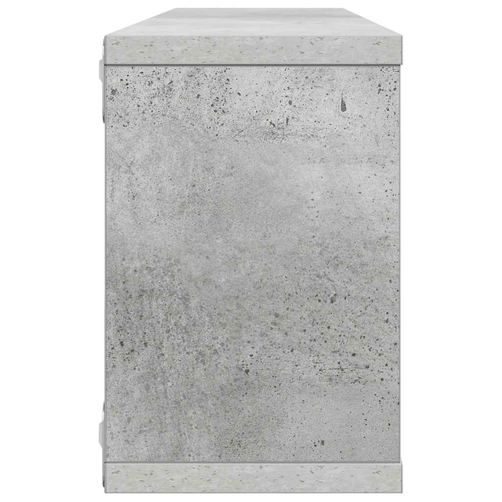 væghylder 2 stk. 60x15x23cm kubeformet konstrueret træ betongrå