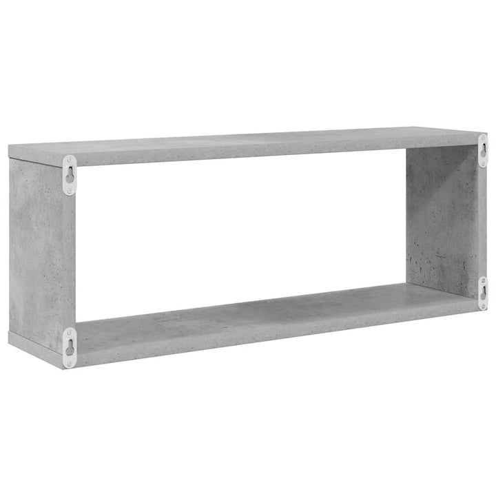 væghylder 2 stk. 60x15x23cm kubeformet konstrueret træ betongrå