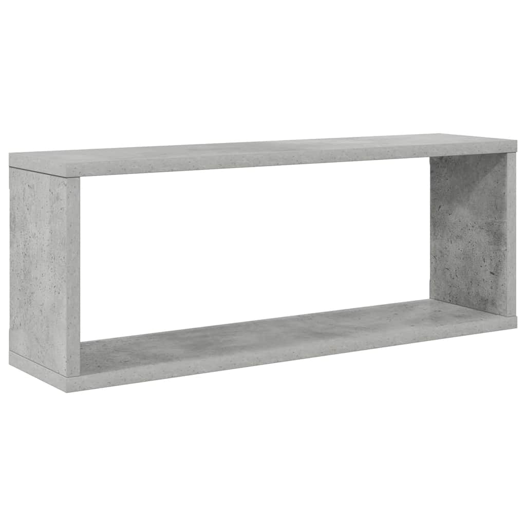 væghylder 4 stk. 60x15x23cm kubeformet konstrueret træ betongrå